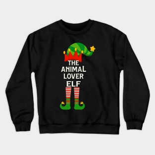 The Animal Lover Elf Matching Family Group Christmas Crewneck Sweatshirt